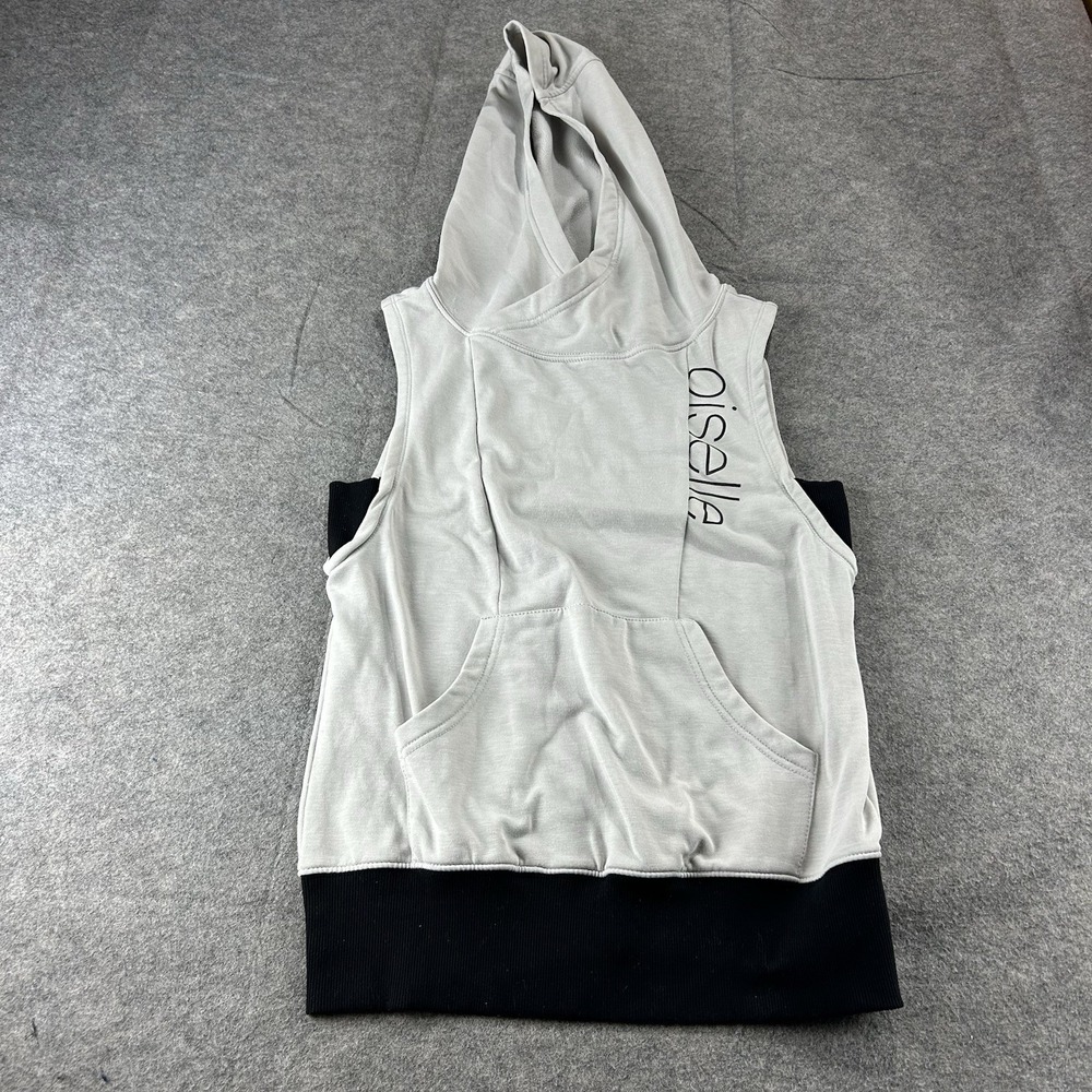 Oiselle Hoodie Womens Medium Gray Spellout Pullover Y2K Outdoor Cycling